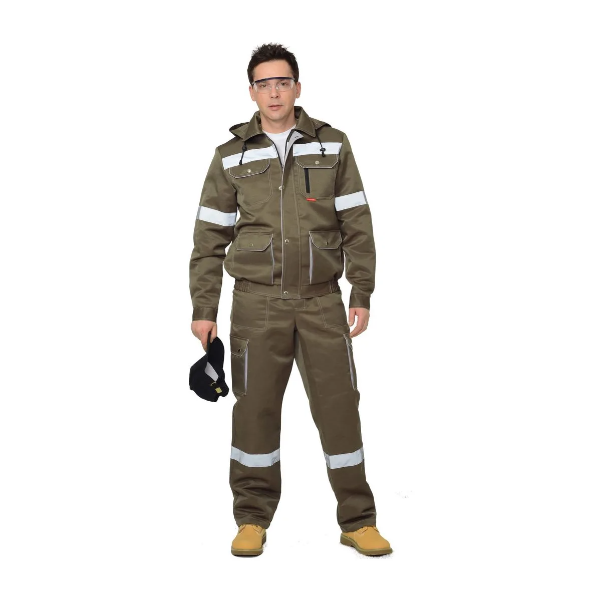 Костюм СИРИУС-ТИТАН куртка, п/к, хаки с СОП, 245 г/м2, 80%ПЭ, 20%ХБ